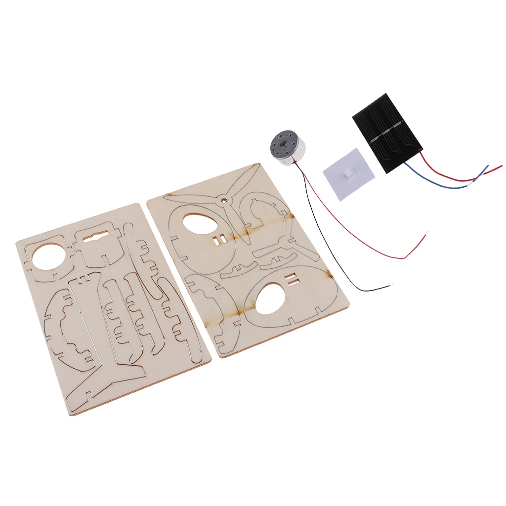 DIY Airplane Model Physical Building Blocks Kits Solar Powered Assembled Educational Toy