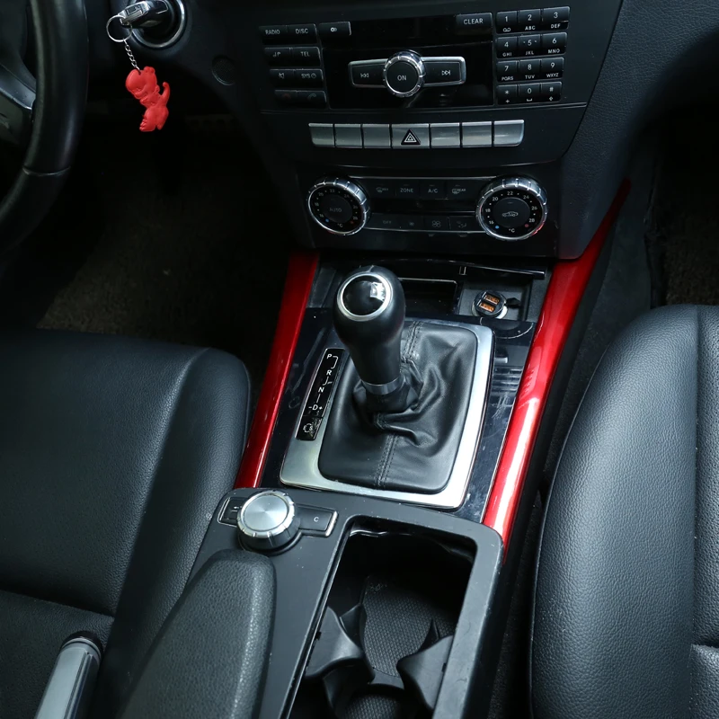 Красный для Mercedes benz C Class W204 C180 C200 2007-2013 ABS Автомобильная центральная консоль украшения полоски отделка Аксессуары