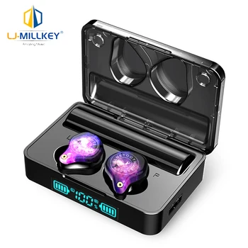 

Bluetooth V5.0 Earphones Touch Control Wireless Headphones IPX7 Waterproof Sport Earbuds + 3600mAh Power Bank For All Phone MS10