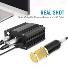 Bm800 Студийный микрофон 48 в USB, фантомный микрофон для караоке bm 800, микрофон для компьютера, звуковая карта, фантомное питание с кабелем XLR