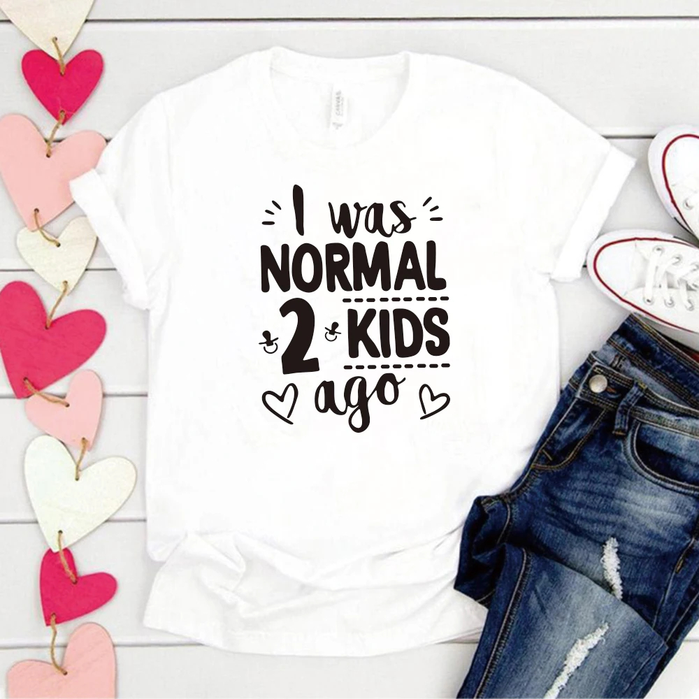 Женская футболка с принтом I Was Ordinary 2 Kids Ago коротким рукавом Mom Life женские топы