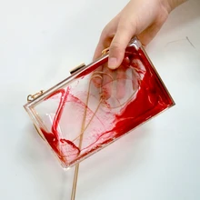 Женские сумки, прозрачные, Cluth, черные, красные, синие, сумки на плечо, с рисунком водяных чернил, сумки, акриловые, вечерние сумки, свадебные, для невесты, с клапаном