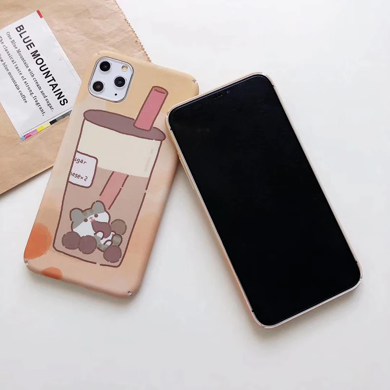 Жесткие ПК-чехлы для iphone 11Pro XS MAX X XR молочный чай кошка полное покрытие чехол для iphone 6 6s 7 8 Plus 11 задняя крышка fundas Capa чехол s