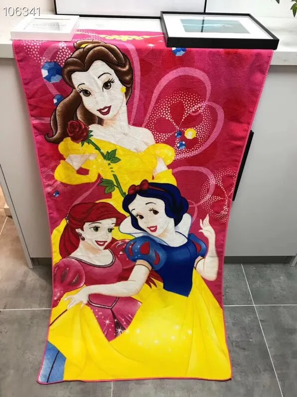 princess Мультяшная голубая мозаика с человеком-пауком, детское банное/пляжное полотенце для мальчиков и девочек, супер мягкое Впитывающее купальное полотенце, мочалка 70x140 см - Цвет: princess