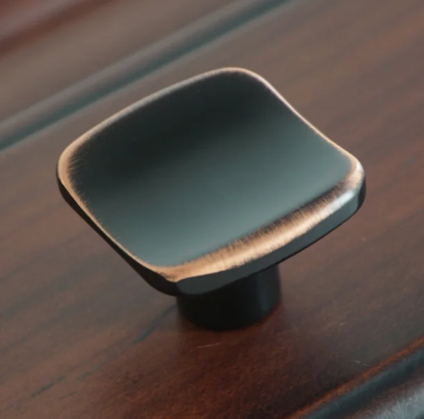knob 3,7" 5" 7,5" черные квадратные ручки для кухонного шкафа, металлические ручки, черные с красным краем, дверная ручка для шкафа, Мебельная ручка для ящика - Цвет: knob