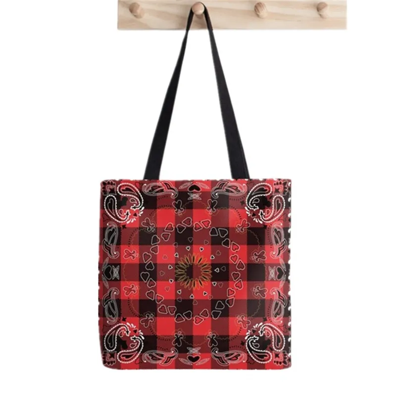 Shopper Bandana Classic Bandana Classic Print Tote Bag women Harajuku shopper handbag girl Shoulder shopping bag Lady Canvas Bag