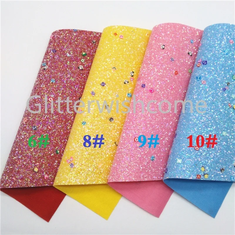 Glitterwishcome 21X29 см, размер А4, плотная блестящая кожа с мультяшными животными, Искусственная ткань из искусственной кожи, винил для бантов, GM715A
