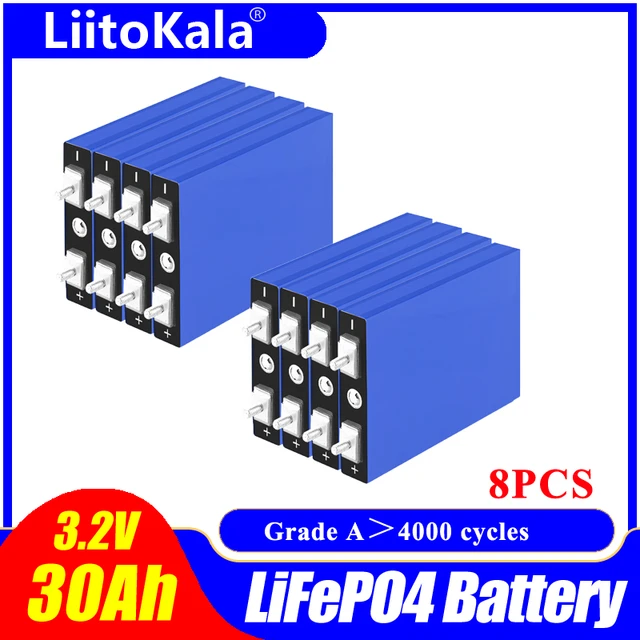 LiitoKala LifePo4 Battery Pack 12.8V 100AH DIY 24V 36V Rechargeable Lithium  Iron Phosphate Solar Cell
