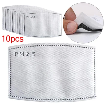 

10Pcs/Lot 5 Layers PM2.5 Activated Carbon Filter Insert Protective Filter Media Insert for Mouth Mask Anti Dust Mask