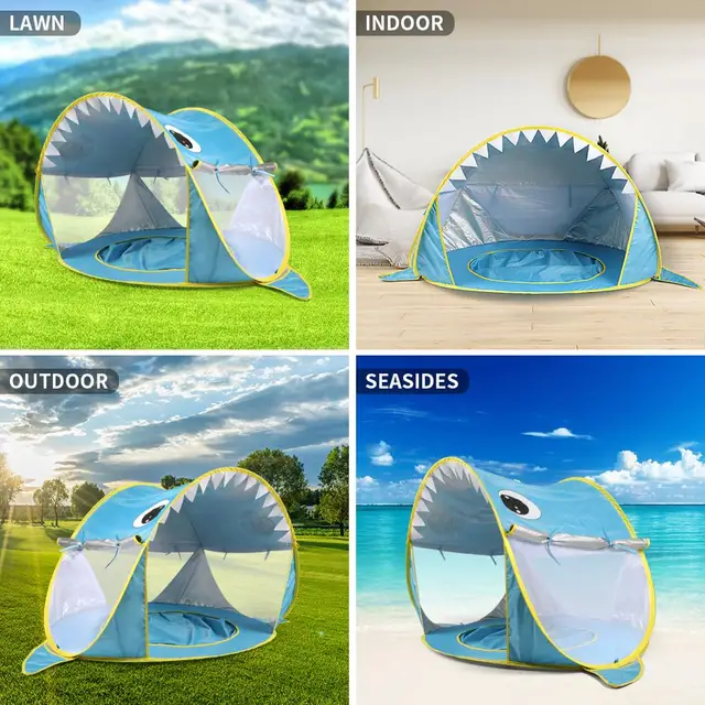 Baby Beach Tent Uv-protecting Sunshelter With A Pool Baby Kids Beach Tent Pop Up Portable Shade Pool UV Protection Sun Shelter 4