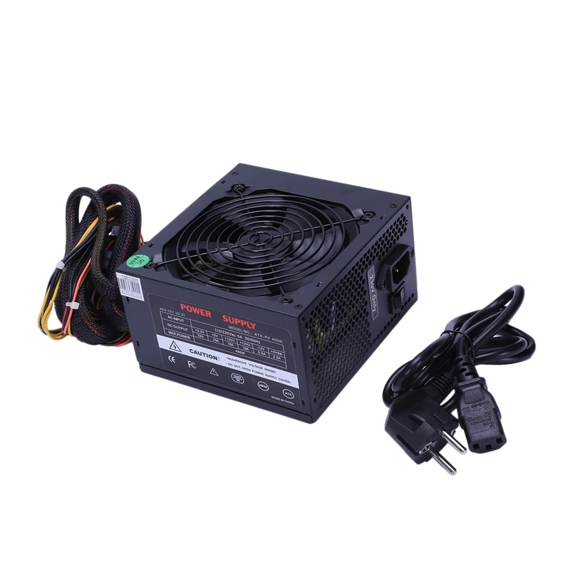 170-260V Max 450W блок питания ПЗУ Pfc бесшумный вентилятор 24Pin 12V Pc компьютер Sata игровой ПК блок питания подходит для Intel, подходит для AMD компьютера E