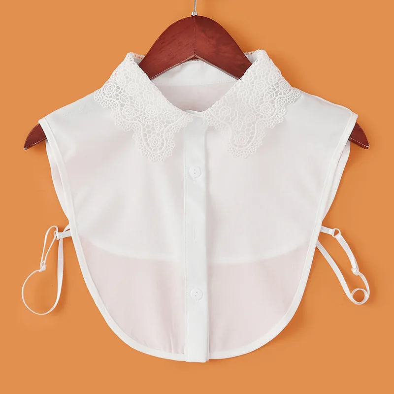 

New Women Chiffon Fake Collar Female Detachable Collars Lapel Half Shirt Blouse Dress Decorative Flase Collar Tie Accessory