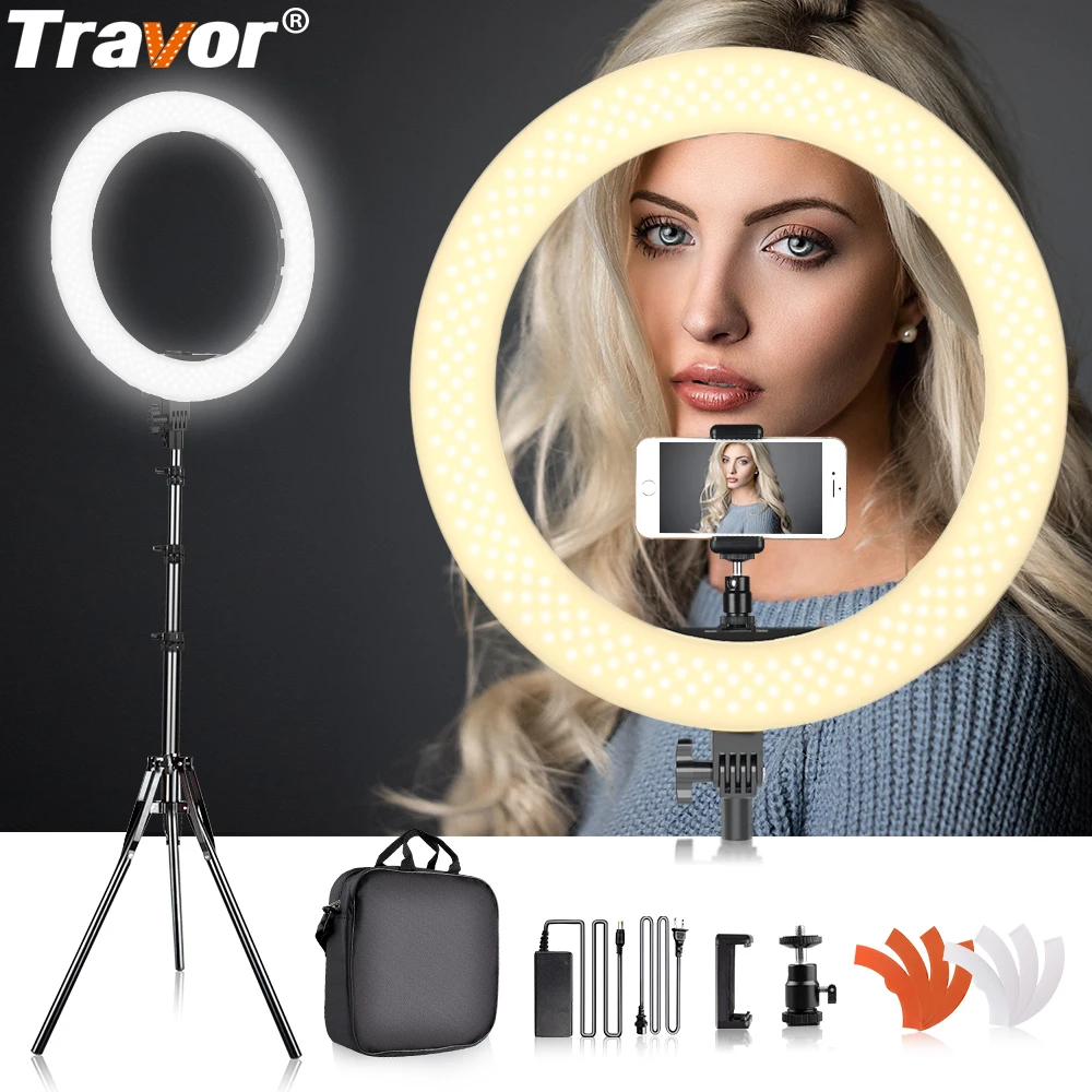 Светодиодный кольцевой светильник Travor двухцветный 18 дюймов 240 шт. кольцевая