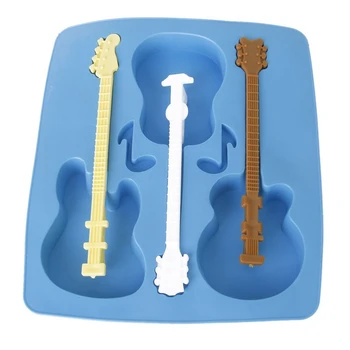 

Mould in silicone ice tray-shaped guitar.