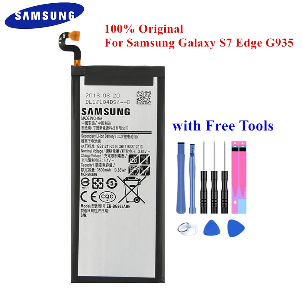 Батарея EB-BG935ABE для samsung Galaxy S7 край SM-G935F G935FD G935W8 G9350 G935K G935L 3600 мА/ч, настоящая Ёмкость Akku