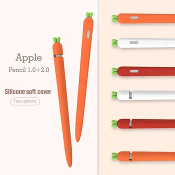 

For iPad Tablet Touch Pen Stylus Protective Sleeve Cover Anti-lost Cute carrot Soft Silicone Pencil Cases For Apple Pencil Cases