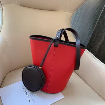 

2019 Women Bucket Bag Designer Solid Color Shoulder Bag Korean Style High Quality Leather Handbag Fashion Travel Messenger Bags