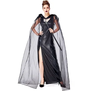 

Zhomecos Sexy Dragon Witch Cosplay Costume Evil Black Dragon Castle Queen Magician Costumes Halloween Carnival Party