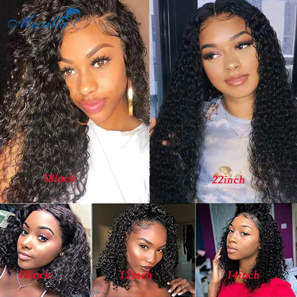 13*4 Brazilian Water Wave Wig Pre Plucked Curly Wave Lace Front Human Hair Wigs With Baby Hair Remy Lace Front Wigs 150% Moxika