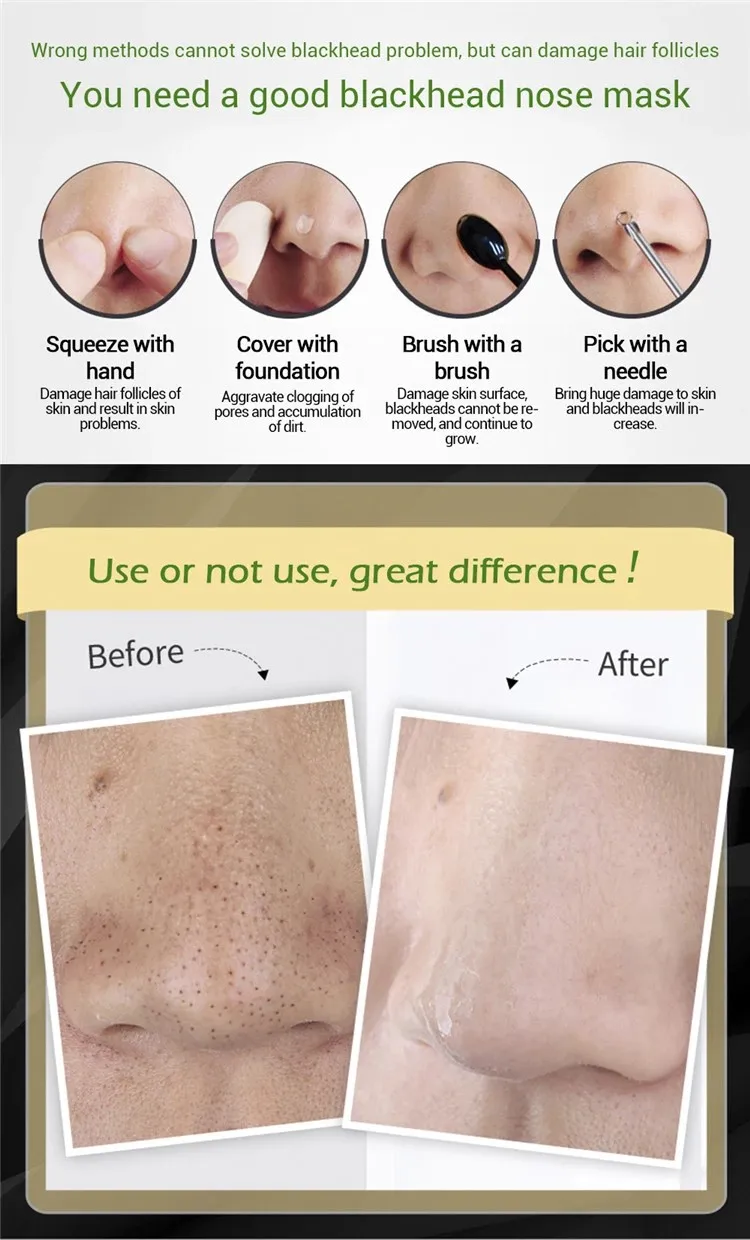 Deep Cleansing bamboo charcoal blackhead remover black mask ance treatment peel off black mask7
