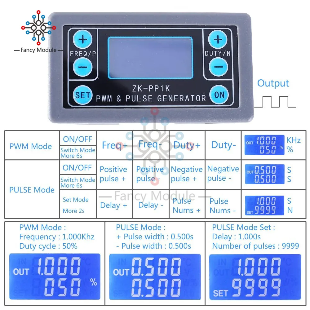 ZK-PP1K двойной режим ЖК-дисплей PWM генератор сигналов 1-канальный 1Hz-150KHz шим частота импульсов рабочий цикл регулируемый квадратный генератор волн