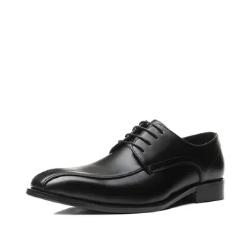 

Size 38-48 New Mens Dress Shoes Leather Pointed Toe Formal Suit Shoes Black Office Wedding Man Brown Shoes