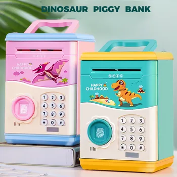 

Electronic Fingerprint Piggy Bank Password ATM Money Box Cash Coin Saver Safe Automatic Banknote Bank Deposit For Children Gifts