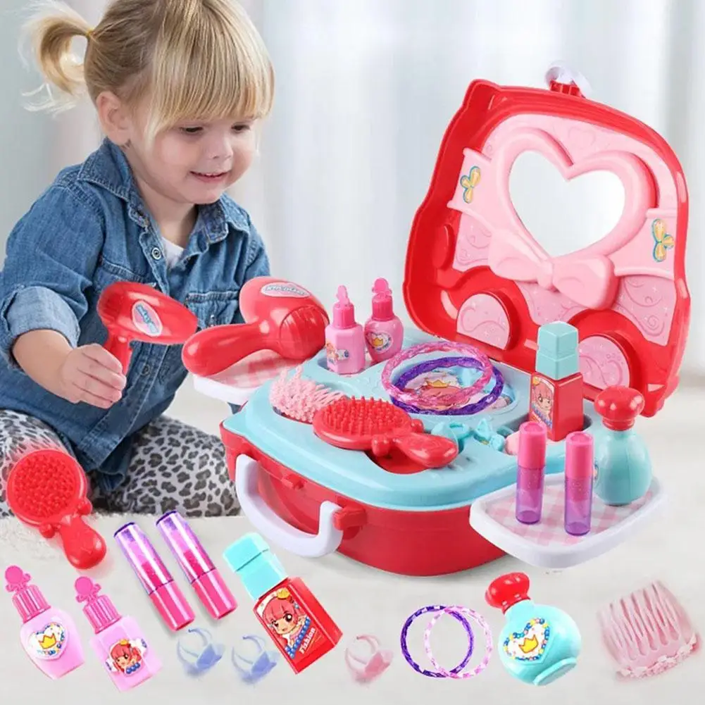 

Kuulee Children's Kitchenware Cooking Set Table Pretend Play Suitcase Toy Set Children's Kitchen Cooking Cutlery Dressing Table