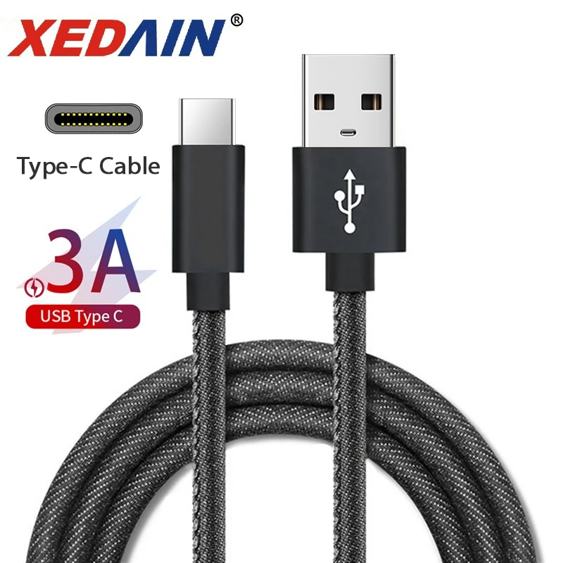 Микро кабель USB Type C для Xiaomi Redmi Note 7 Mi 9 быстрой зарядки и синхронизации данных