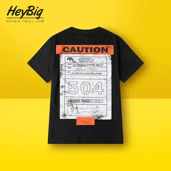 

Black and White Fashion Short Sleeve Word Printed T-shirt Men Cotton Retro Fashion Mens Tshirt Vintage T Shirt Streetwear II50DX