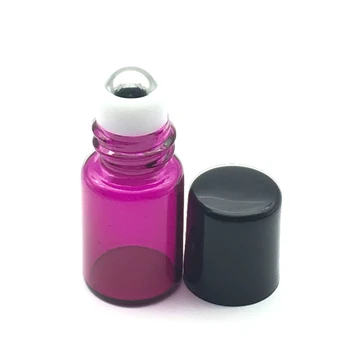 

5pcs Refillable 2ml Roll on Rose-red Glass Bottles for Essential Oil Roller Perfume Mini Roller Bottle Free Shipping