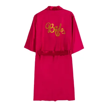 

Fashion Hot Word Women's Nightgown Summer Silk Bathrobe Wedding Bride Robe Bridesmaid Gift Nightgown Morning Robe Female Kimono
