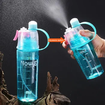 

PC Sport Creative Spray Water Cup Portable Liquid Cooling Spray Water Bottle Physical Exercise Drink Household Camping 600 ML