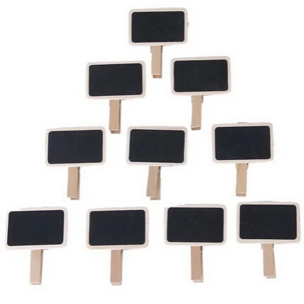 10Pcs/lot Mini Clip Blackboard Message Blackboard Decor Wooden Chalkboard Shaped Clip For Wedding Party