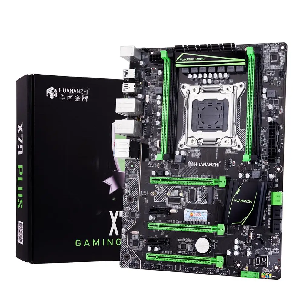 Материнская плата HUANANZHI X79 Plus LGA 2011 ATX с высокоскоростным M.2 NVME SSD Слот 2 * Giga LAN порт