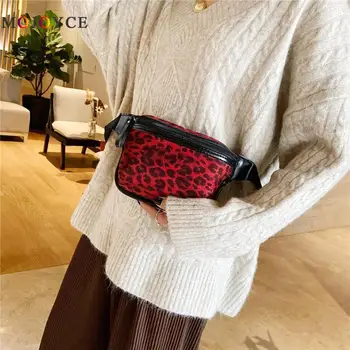 

Fashion Leopard Waist Bag Women PU Leather Fanny Pack Suede Velvet Chest Bag nerka