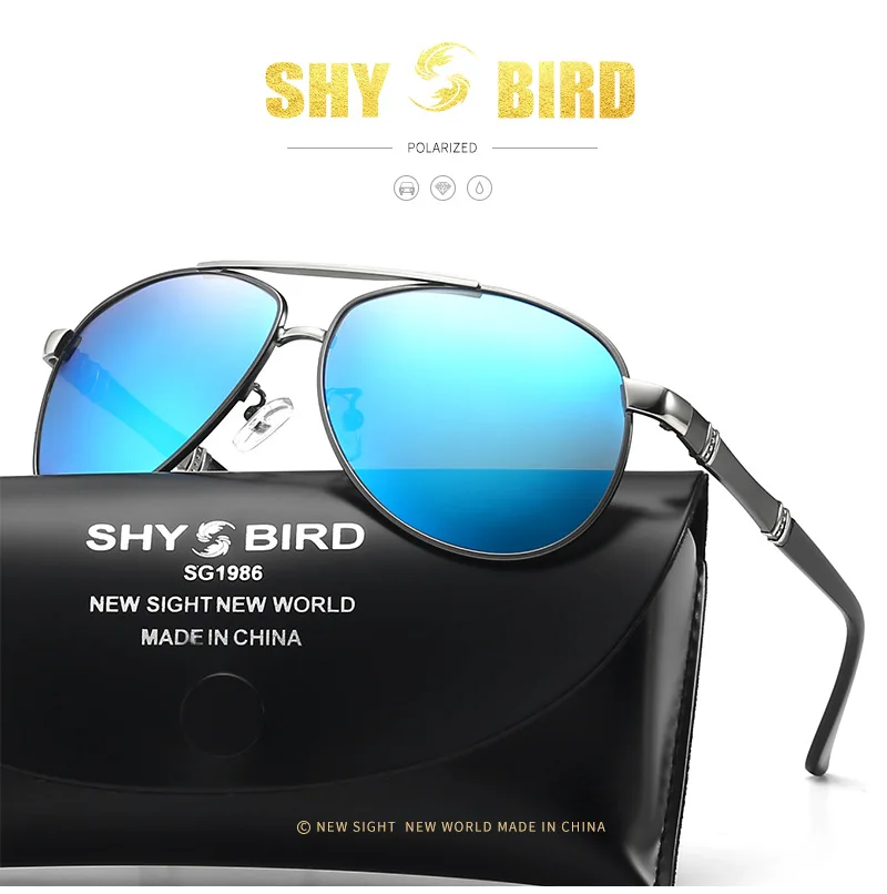 Новинка, SHYBIRD, высокое качество, солнцезащитные очки для мужчин, оправа из нержавеющей стали, Ретро стиль, поляризационные очки, мужские солнцезащитные очки для вождения, HD UV400, винтажные