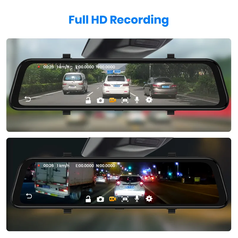 Junsun Android 8 1 2 ГБ 32 ADAS 10 в DashCam Автомобильный зеркало видеорегистратор зеркальная