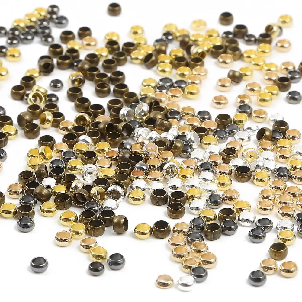 Jewelry Beads 1.5/2/2.5/3/3.5/4mm Ball Crimp End Beads Stopper Spacer Beads for DIY Necklace Jewelry Making Findings Accessories