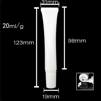 

Plastic 20ml White Cosmetic Squeeze Tube with Cylinder Lid