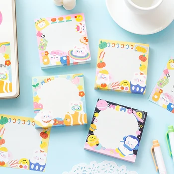 

100 Pages Cute Bear Memo Pad Kawaii Korean Stationery N Times Sticky Notes Notepad Note Paper School Office Supplies Papeleria