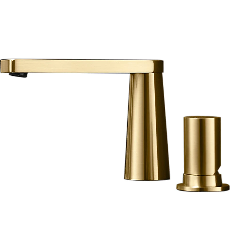 Fashion White brass bathroom sink faucet three holes two handle Cold hot water mixer basin faucet