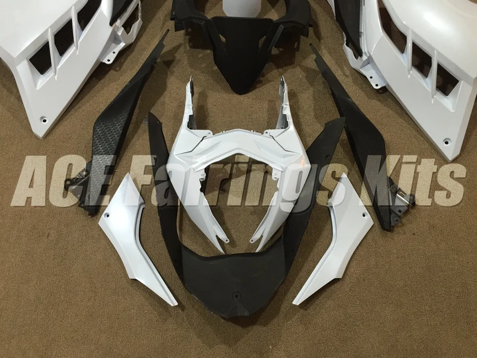 ABS обтекатель комплект для Kawasaki Ninja300 EX300 300R 2013 13 14 15 16 17 Обтекатели набор(литья под давлением) белый хороший
