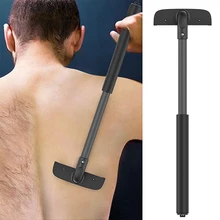 Для мужчин задняя бритва для волос двух лезвие складной триммер средства ухода за кожей ног бритвы ложки с длинной ручкой, съемные бритвы