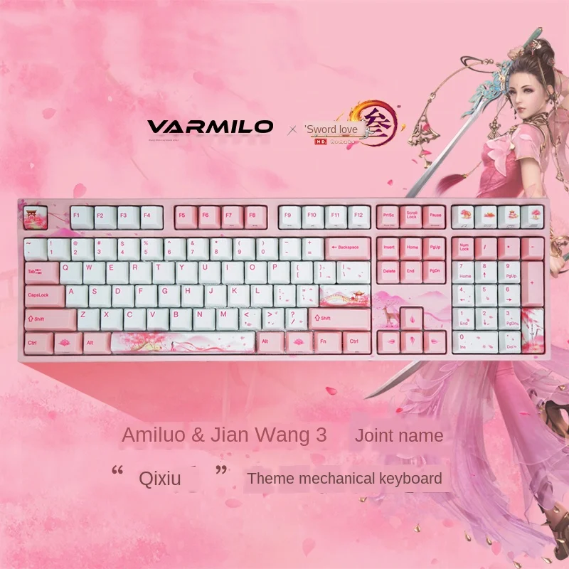 Varmilo меч фея 3 механическая клавиатура розовая вишневая красная ось