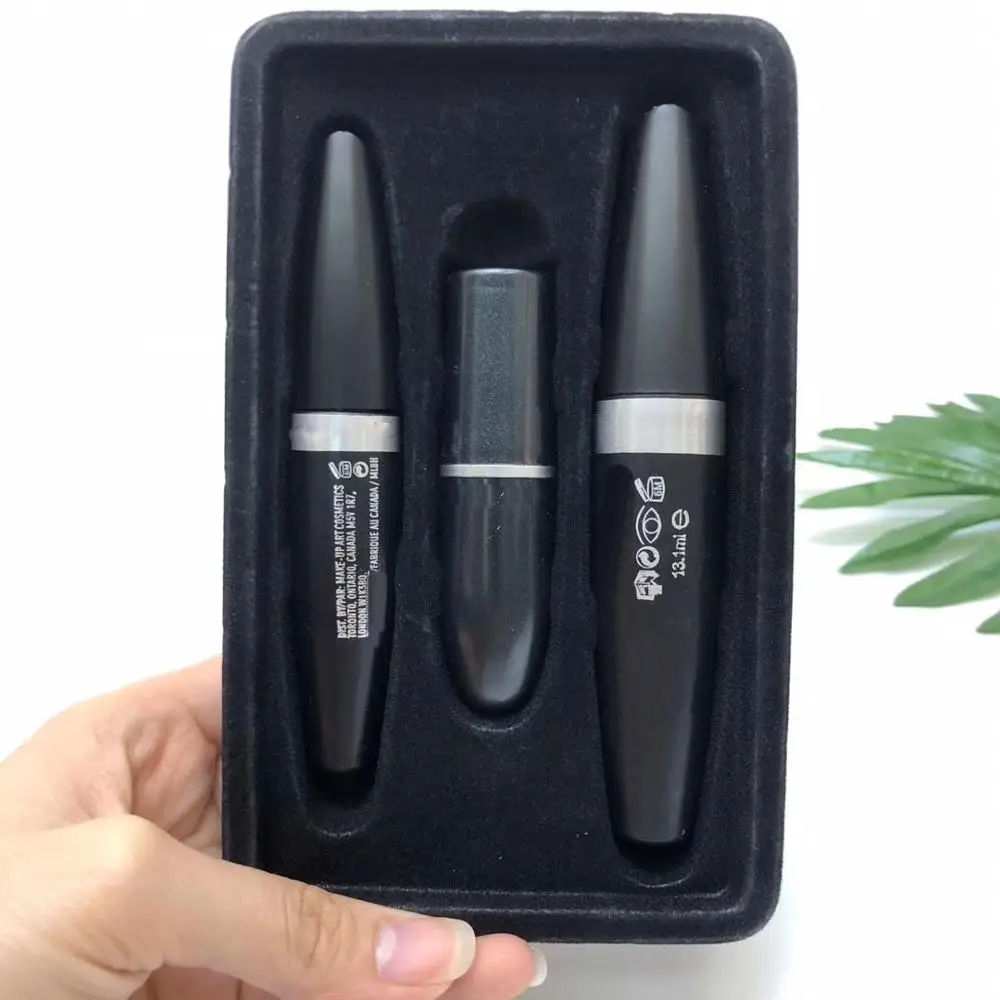 

3pcs/set HOT Makeup Set make up lipsticks Thick Mascara+Eyeliner eye +Matte Lipstick DHL Free shipping +GIFT