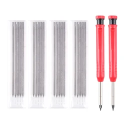 Crayon de menuisier avec 18 recharges, taille crayon intégré, pour le travail du bois, stylo de plomb pour charpentier, outil de marquage de dessin de lignes de Construction, 3 pièces 
