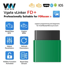 Vgate vlinker fd + elm327 v2.2 forscan para ford scanner bluetooth elm 327 wifi obd 2 obd2 odb2 ms pode ferramenta de diagnóstico do carro