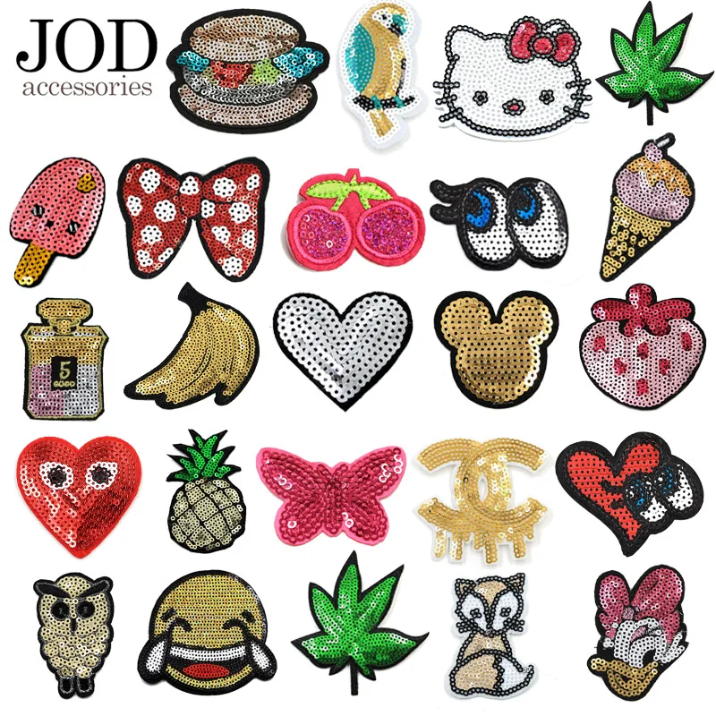 

Sequin Patch on Clothes Sticker Iron on Embroidery Patches for Clothing Applique Sew on Badge Sequined Ironing Patches Transfer