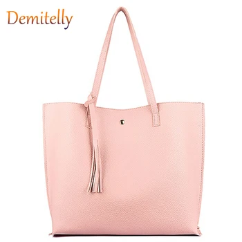 

2020 New Korean Tassel Handbag Fashion Shoulder Bag Lady Handbag PU Leather Large Capacity Handbag for Women Girls Shopping